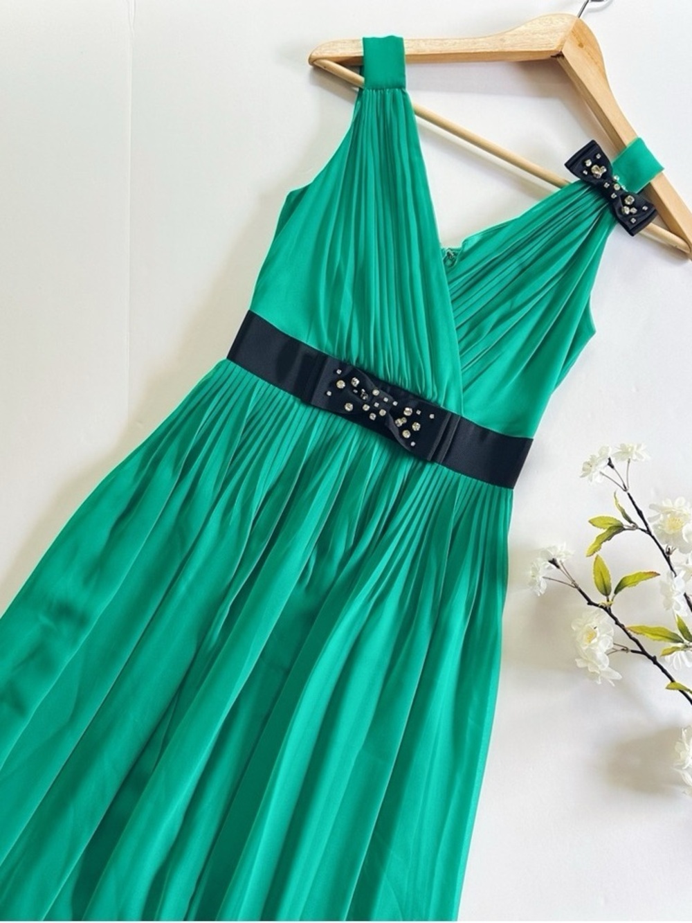 NEW Kate Spade Emerald Ring Green Chiffon Dress - Picture 2 of 14